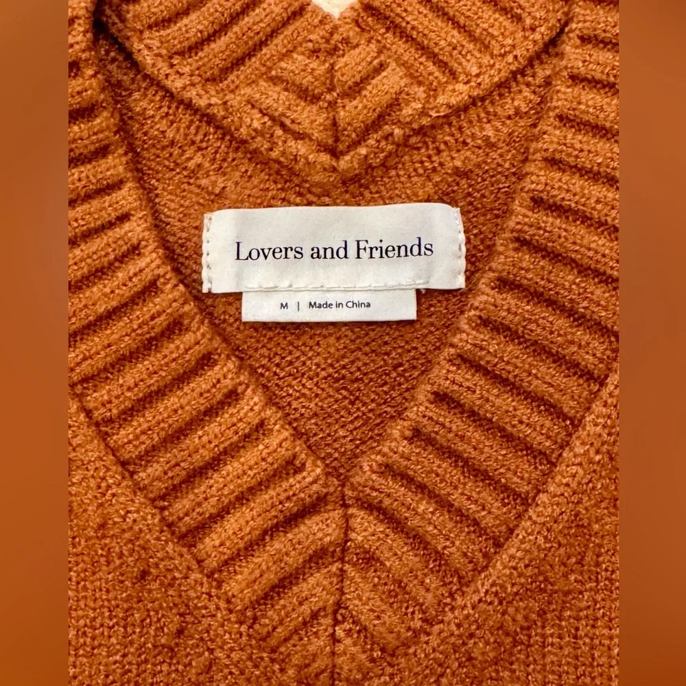 Lovers + Friends Off-the-Shoulder Sweater in Rust